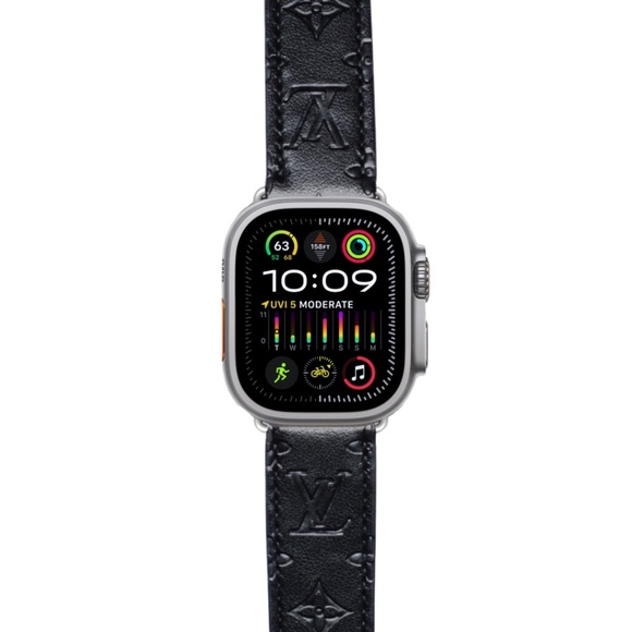 LV MONOGRAM BLACK Apple Watch Band Series 1 2 3 4 5 6 7 8 9 10 SE ULTRA 1 2 - Picture 1 of 7